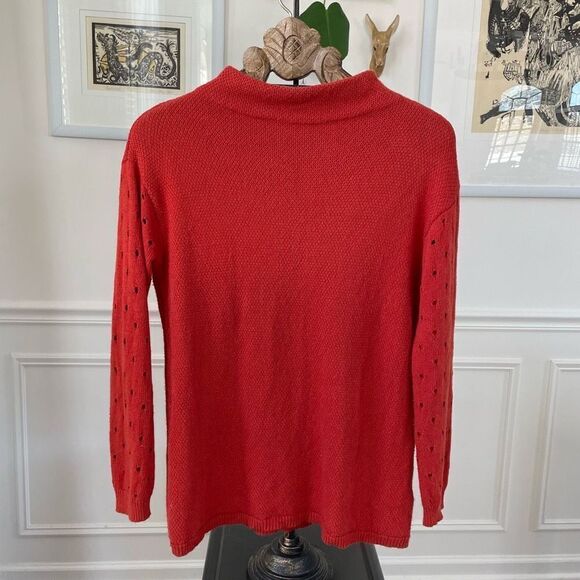 Anthropologie Moth Funnel Neck Orange Spice Sweater M - Picture 1 of 7